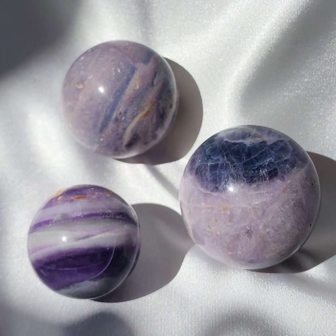 Silk Fluorite Spheres