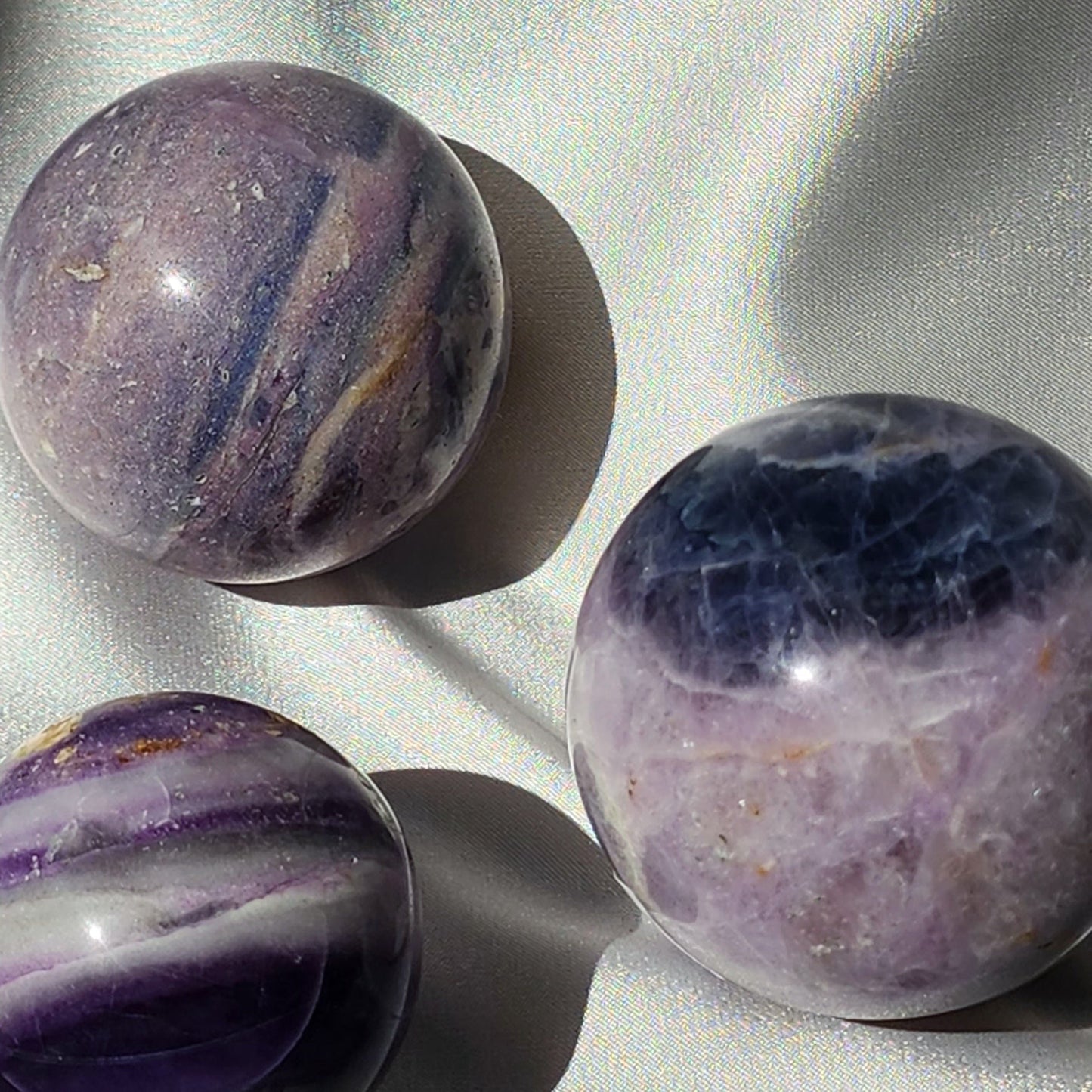 Silk Fluorite Spheres