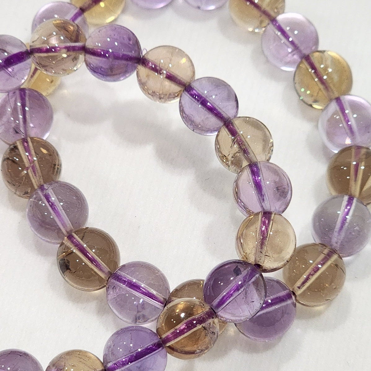 Amethyst + Citrine ("Ametrine") Bracelets