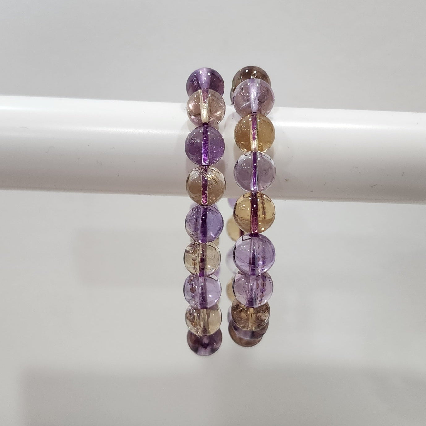Amethyst + Citrine ("Ametrine") Bracelets