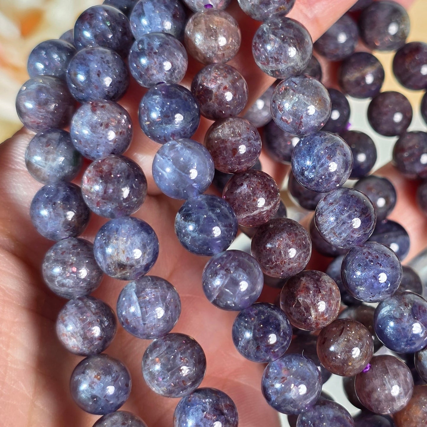 Bloodshot Iolite / Iolite Bracelets