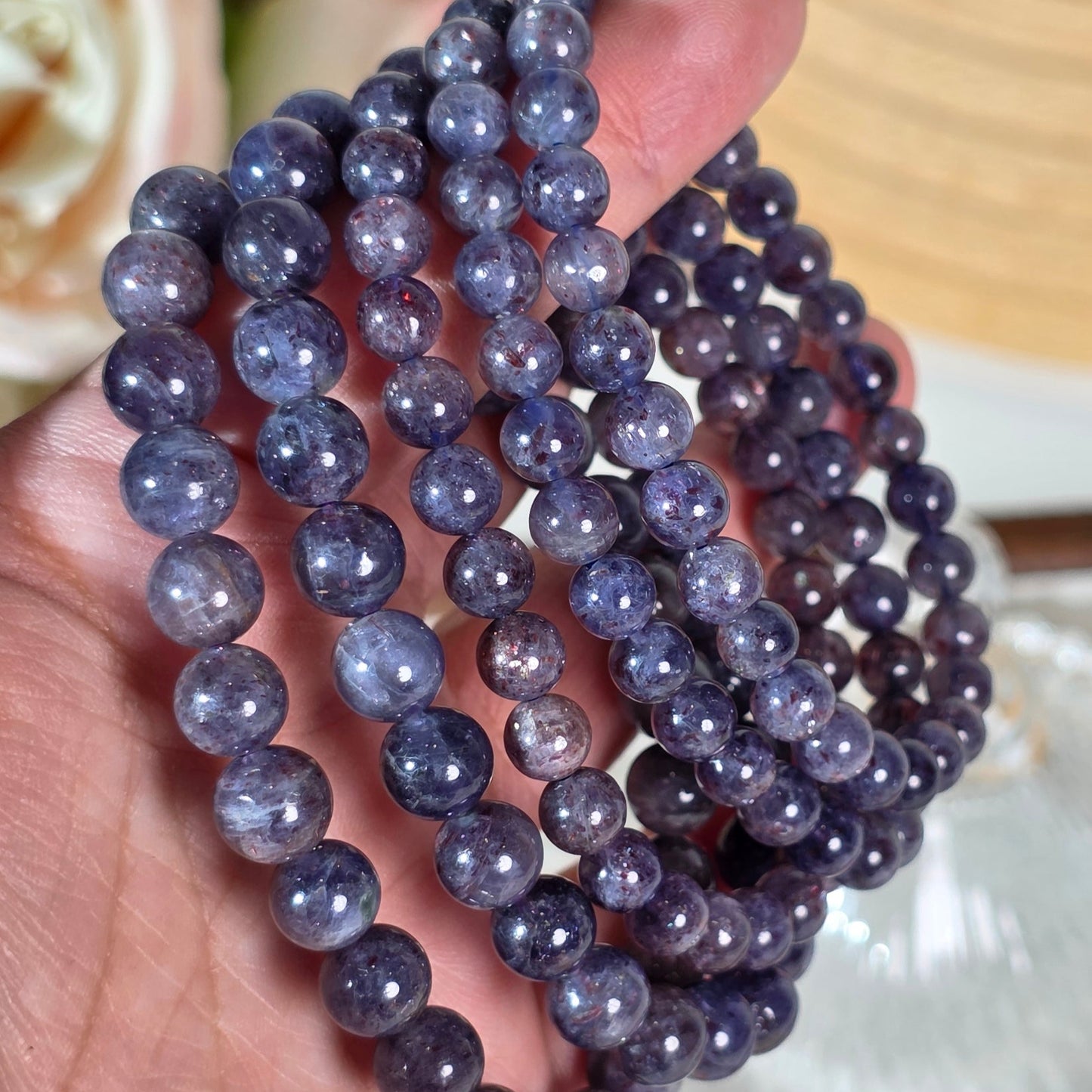 Bloodshot Iolite / Iolite Bracelets