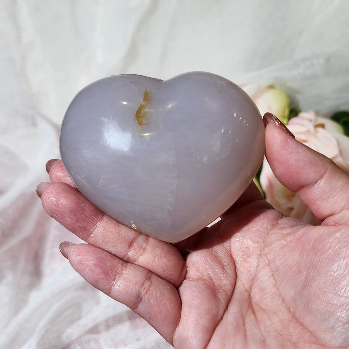 Blue Rose Quartz Heart