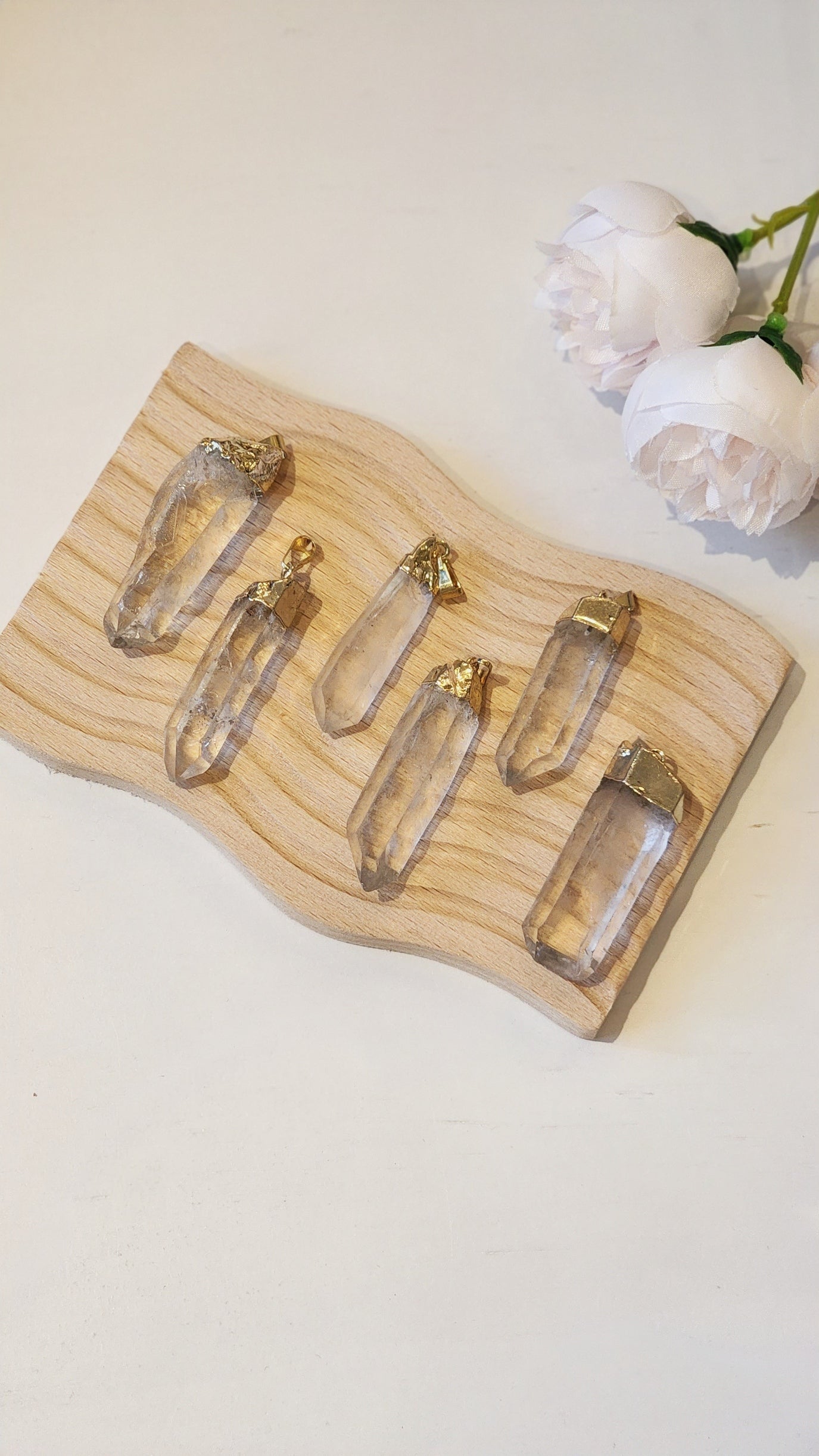 Clear / Smoky Quartz Raw Point Pendants