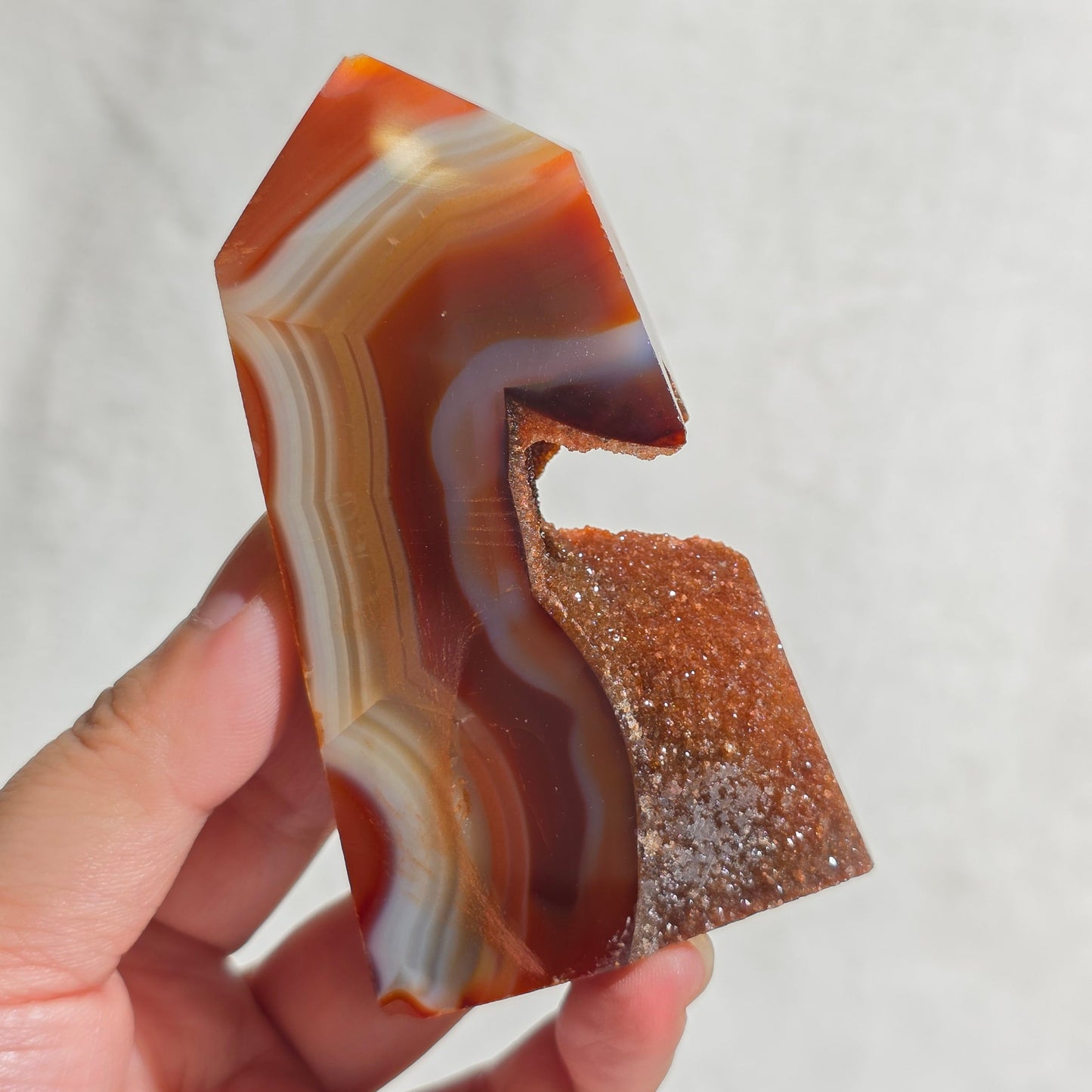 Druzy Carnelian Agate Tower