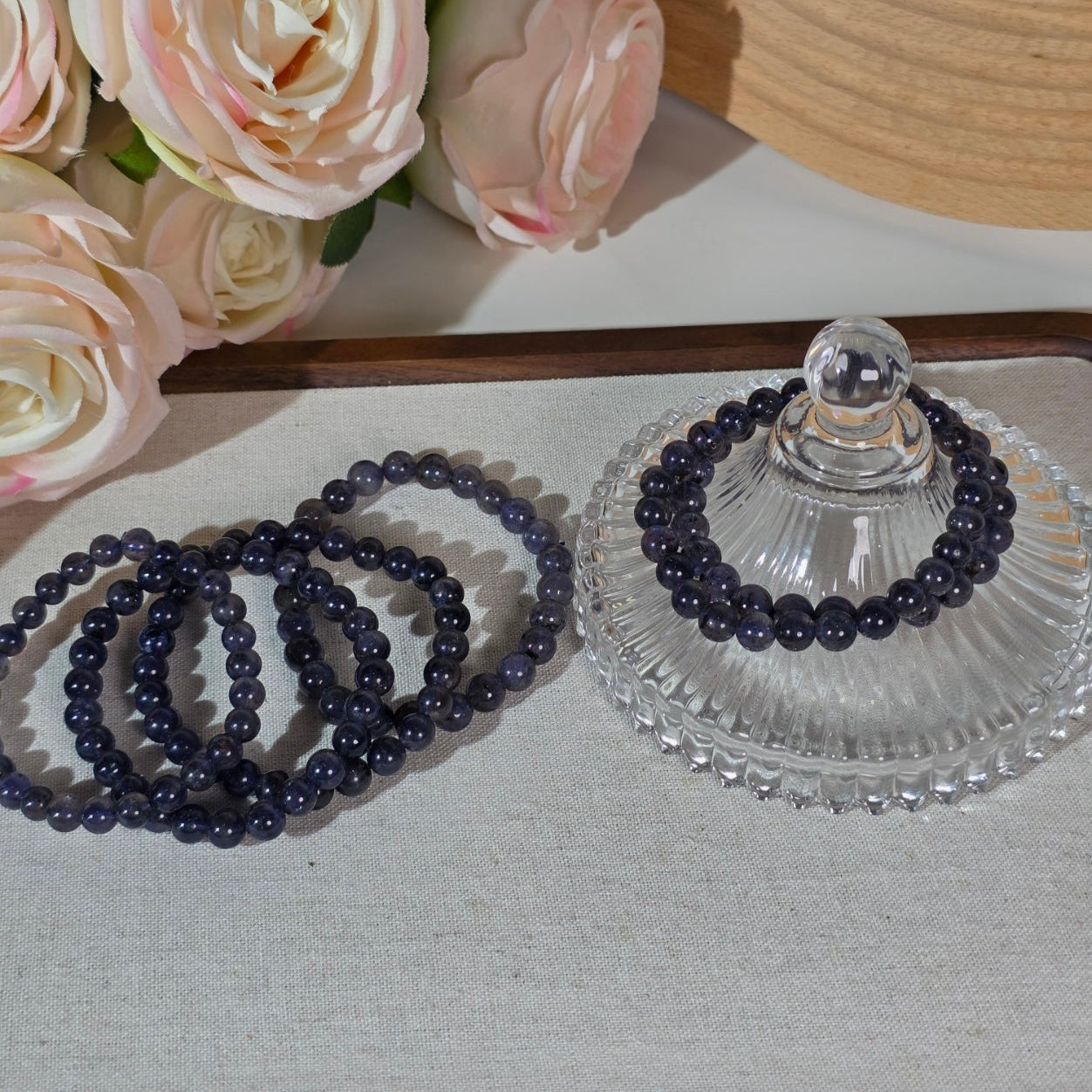 Bloodshot Iolite / Iolite Bracelets
