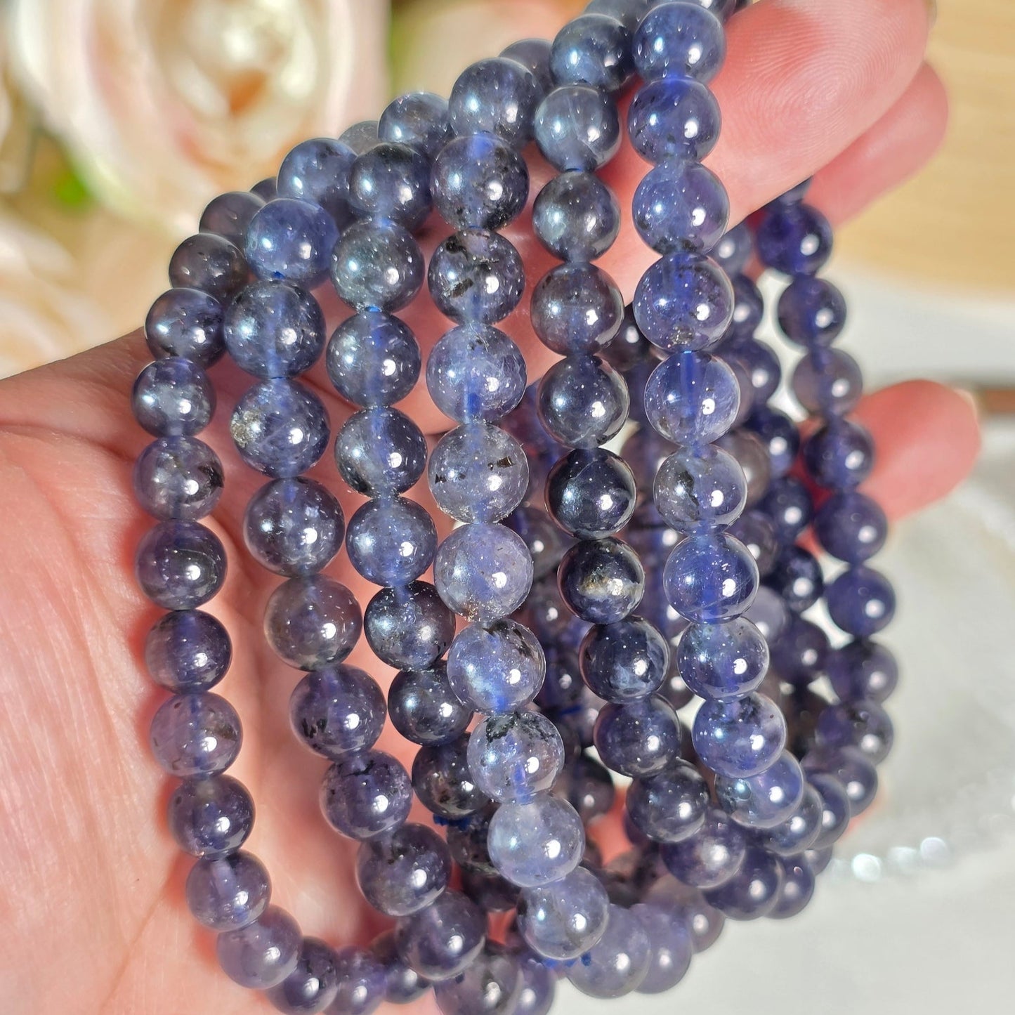 Bloodshot Iolite / Iolite Bracelets
