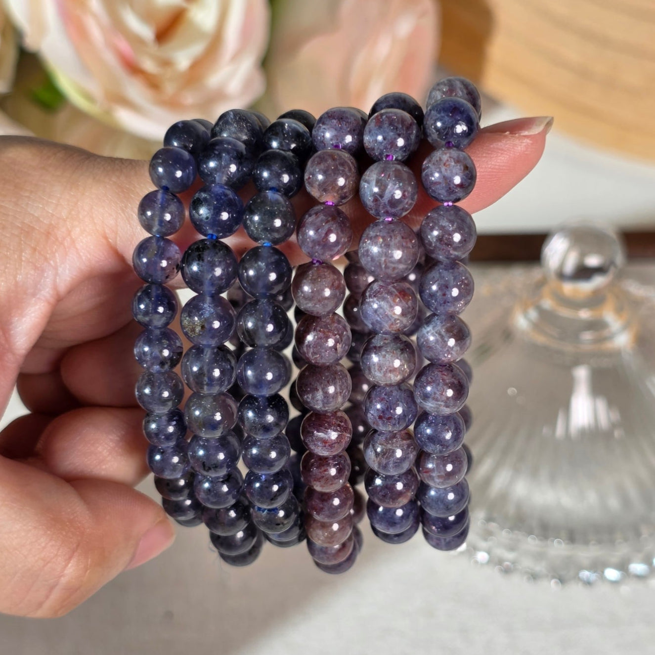 Bloodshot Iolite / Iolite Bracelets