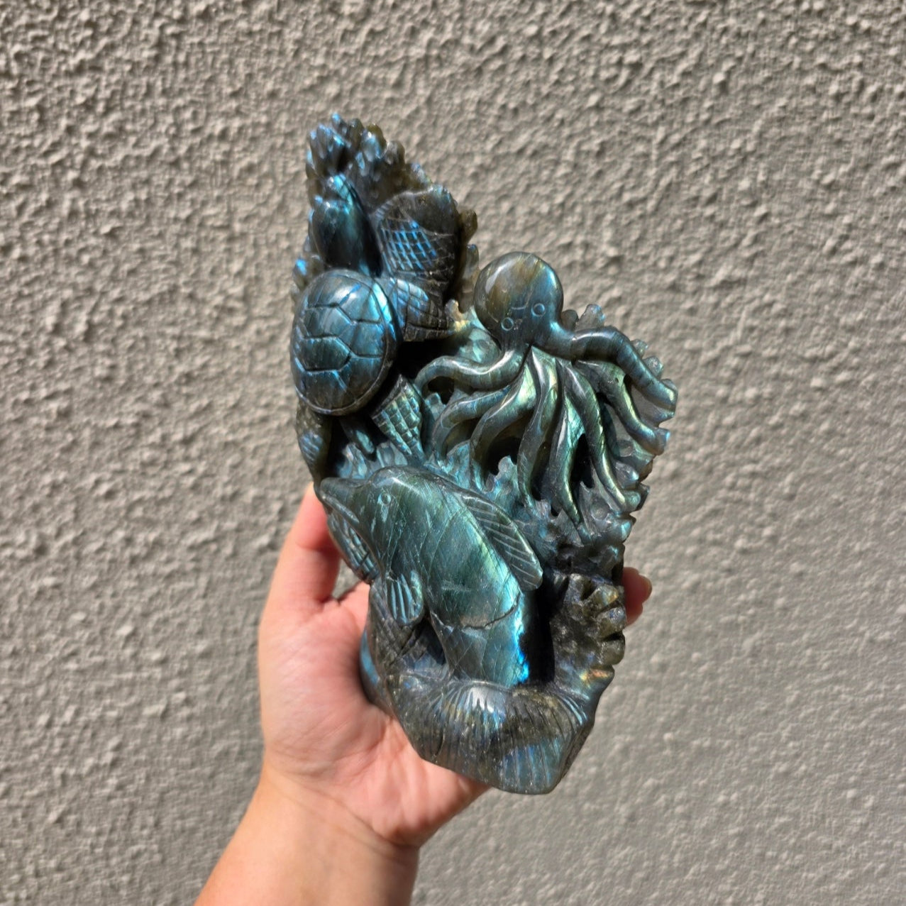 Labradorite Sea Creatures Carving