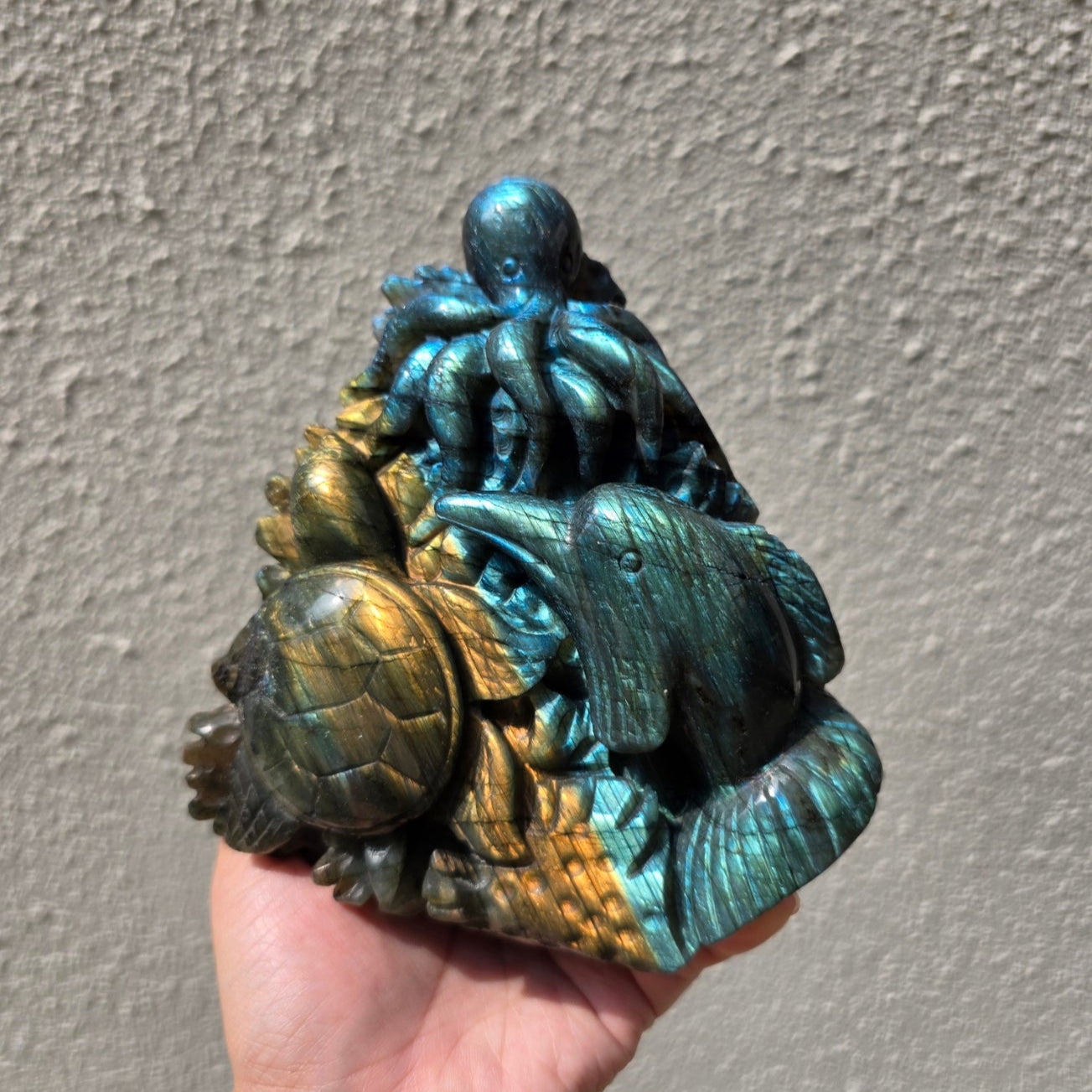 Labradorite Sea Creatures Carving