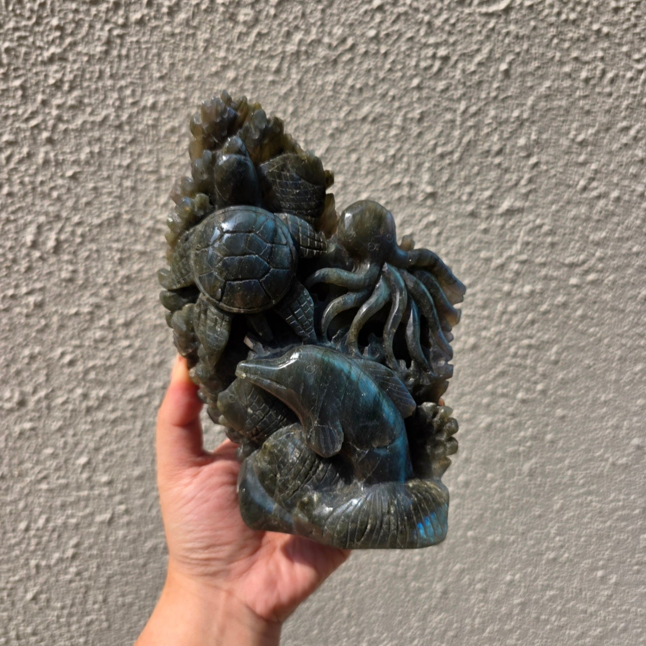 Labradorite Sea Creatures Carving
