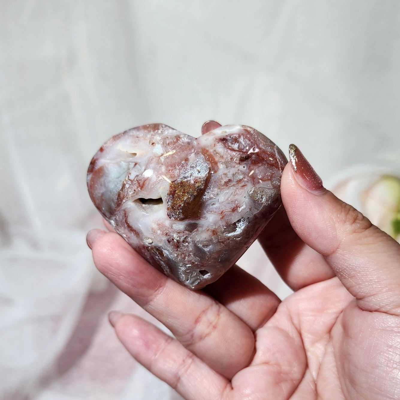Pink Agate Heart