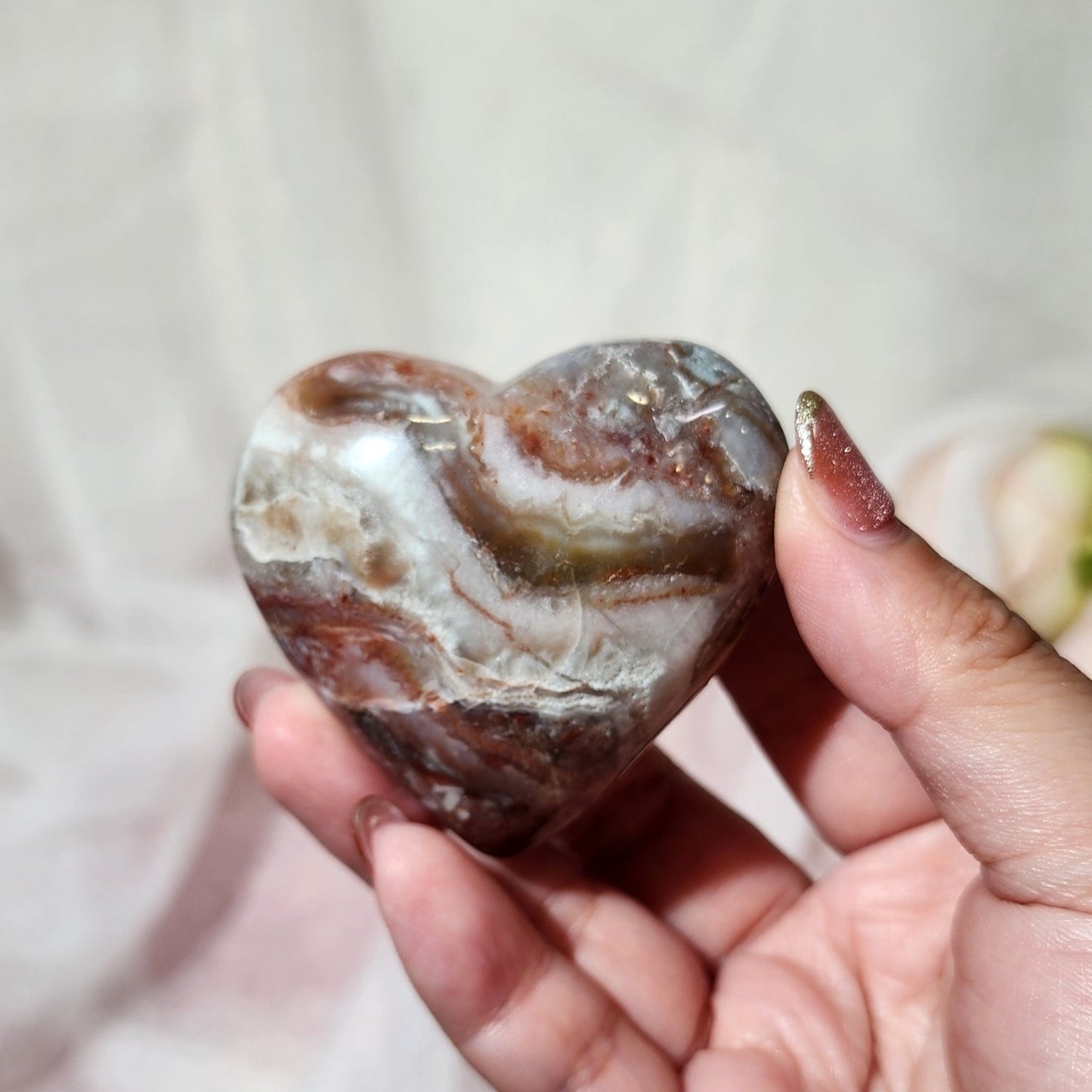 Pink Agate Heart
