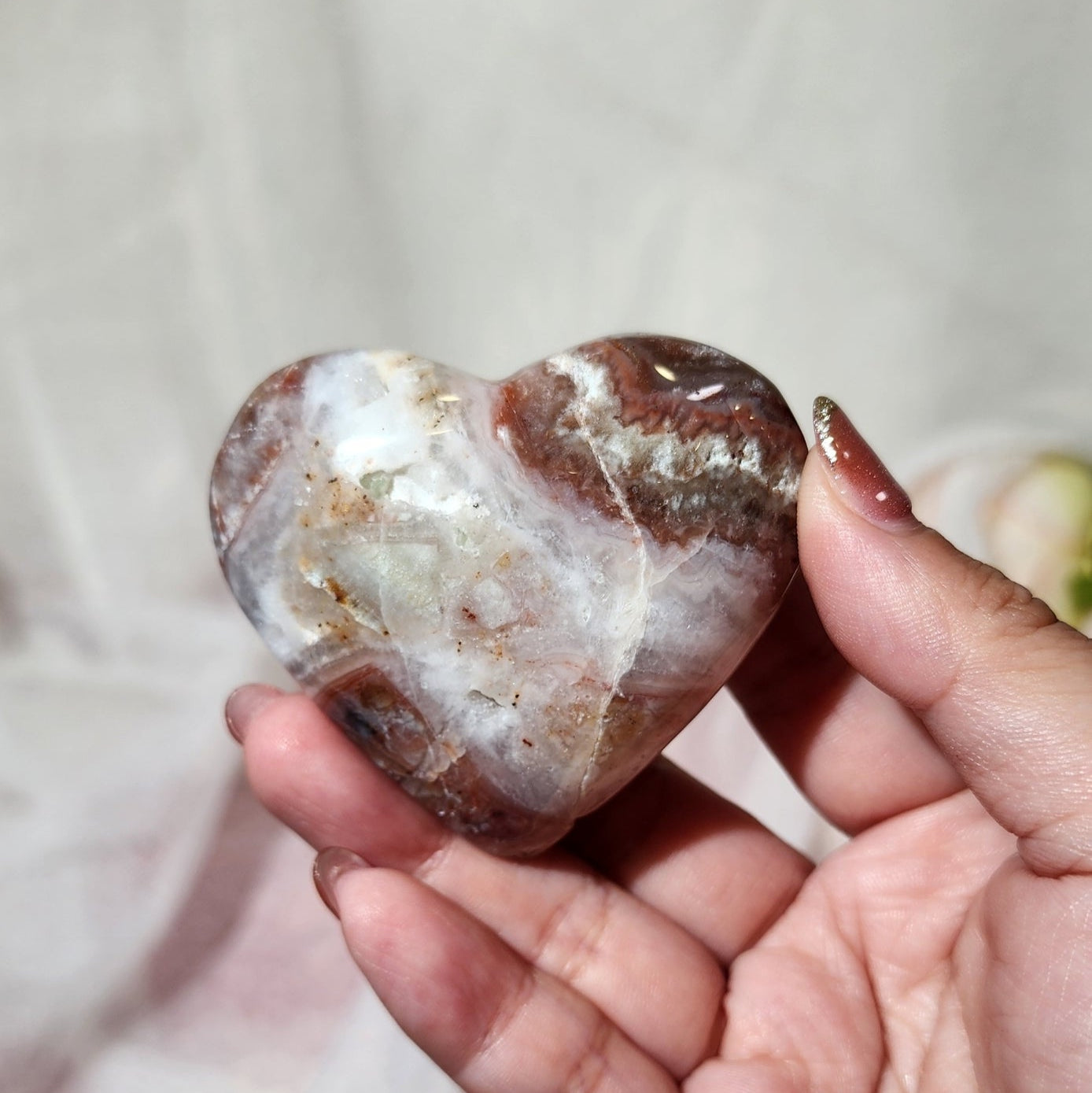Pink Agate Heart