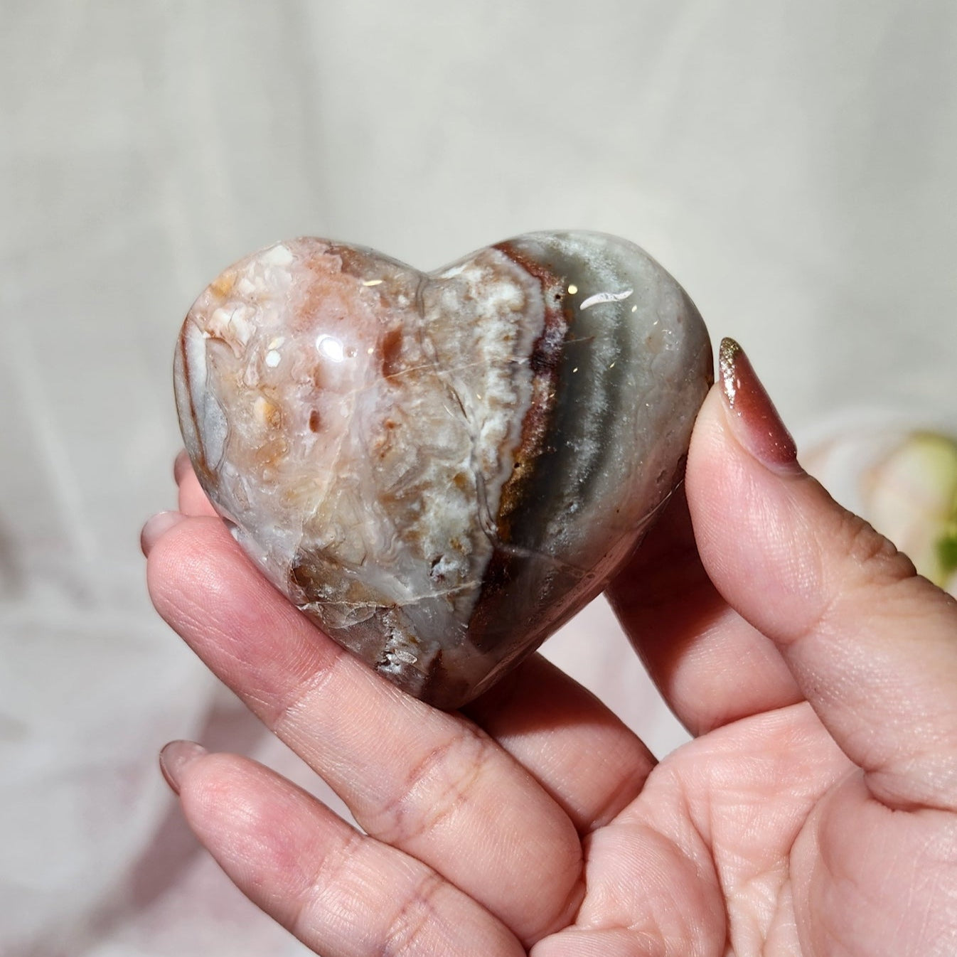 Pink Agate Heart