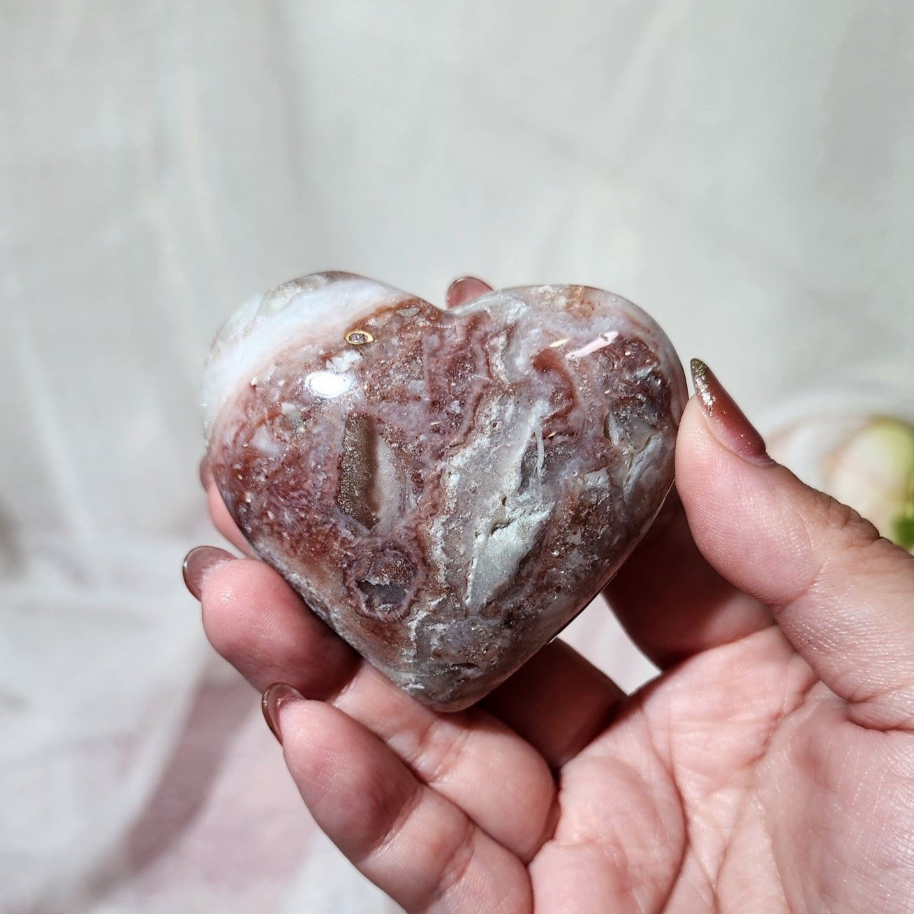 Pink Agate Heart