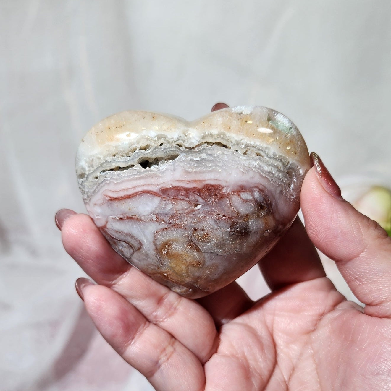 Pink Agate Heart
