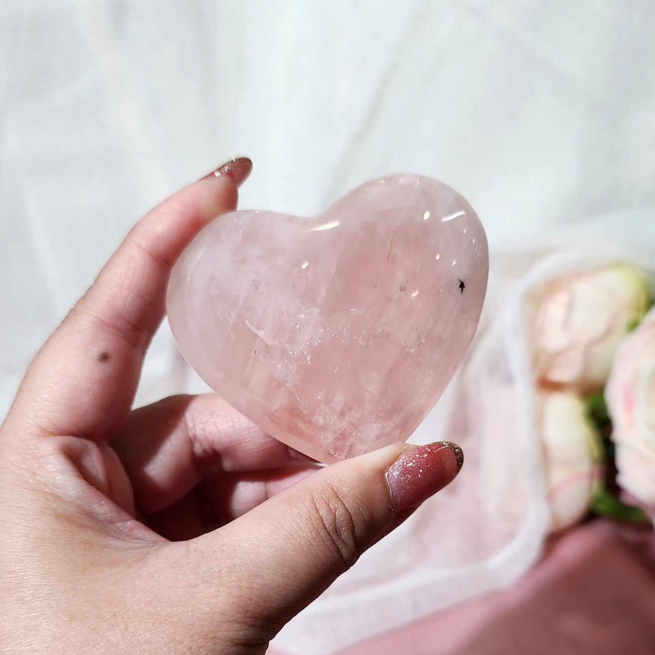 Star Rose Quartz Heart