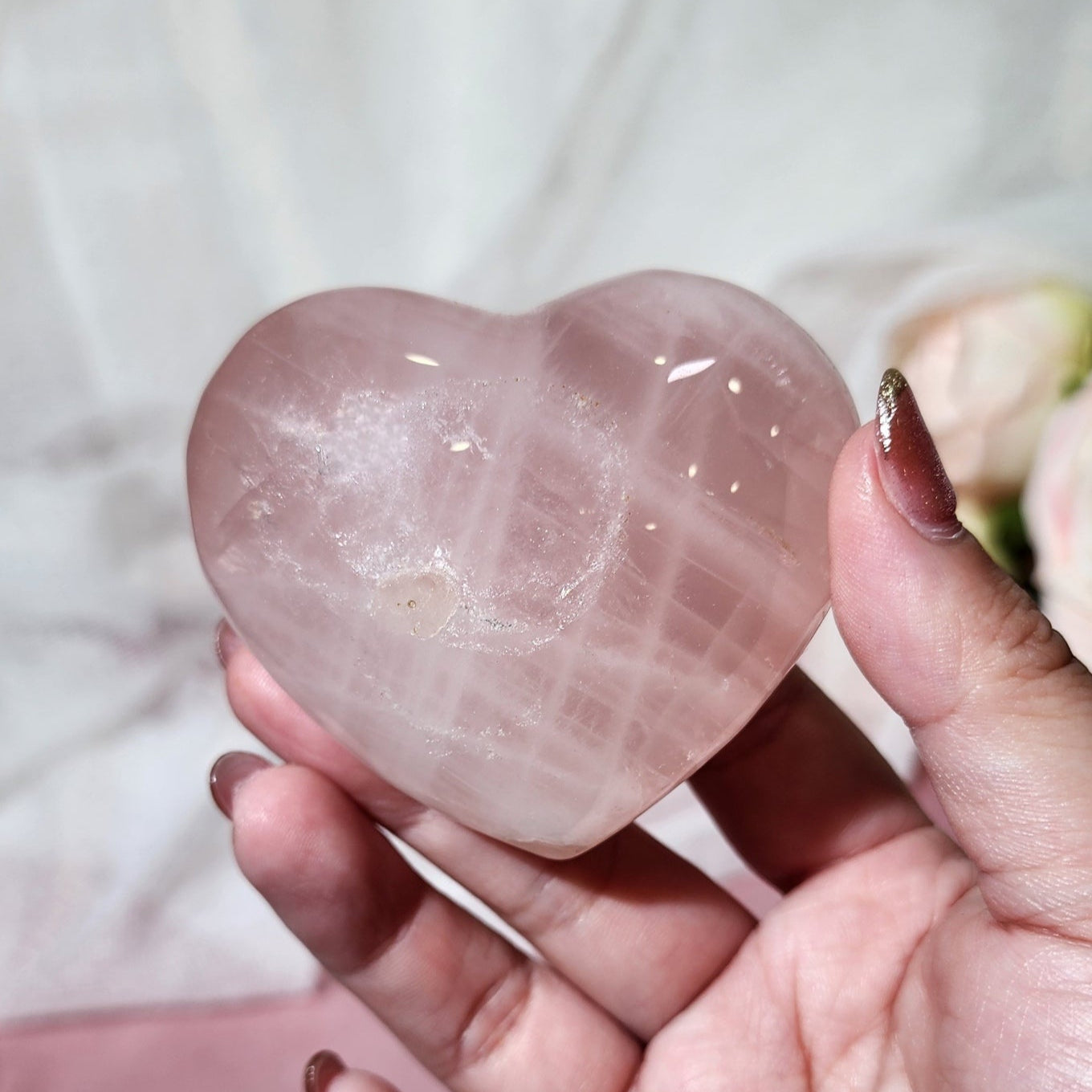 Star Rose Quartz Heart