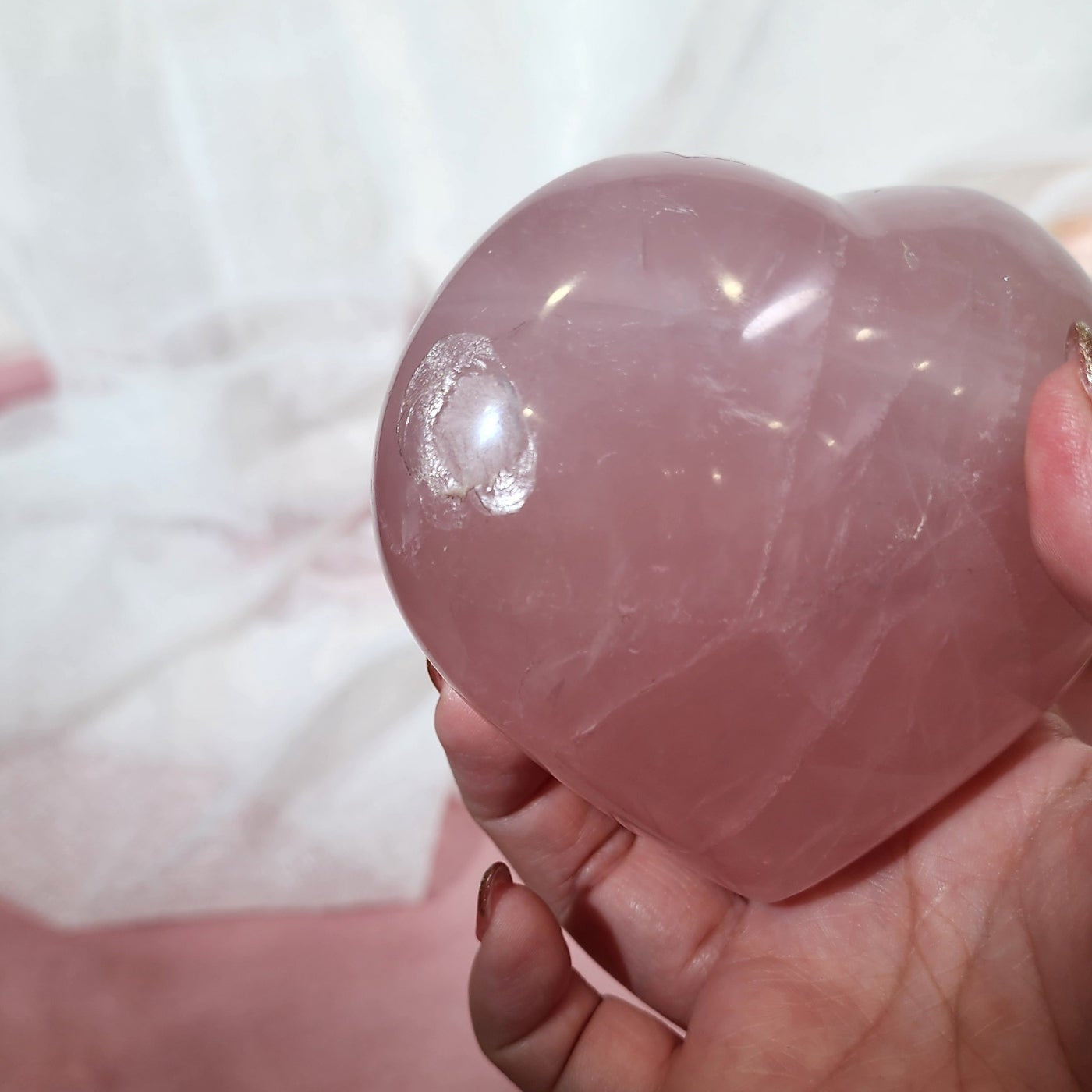 Star Rose Quartz Heart