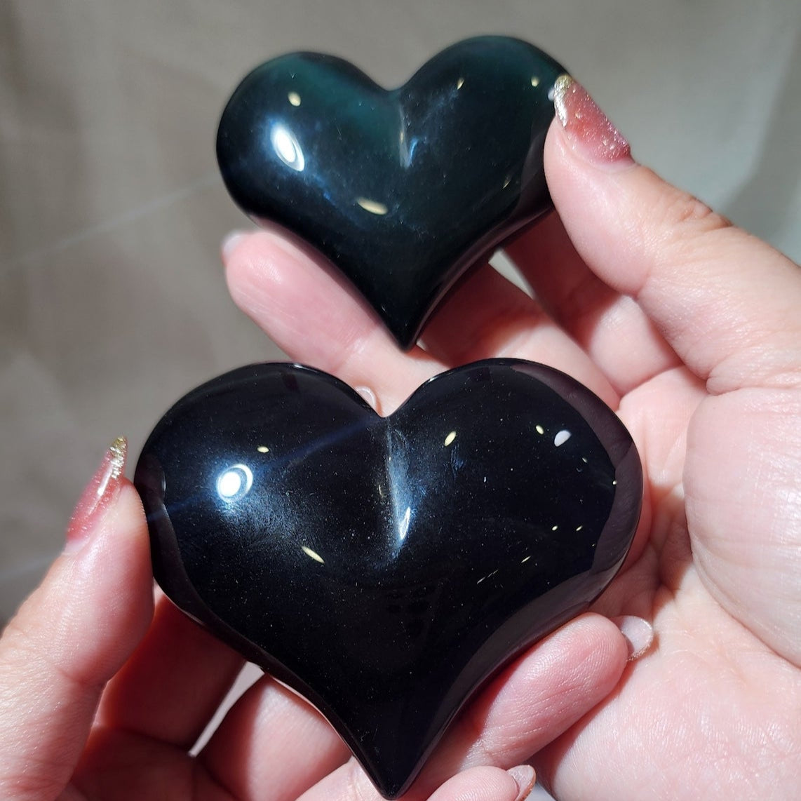 Rainbow Obsidian Puffy Heart