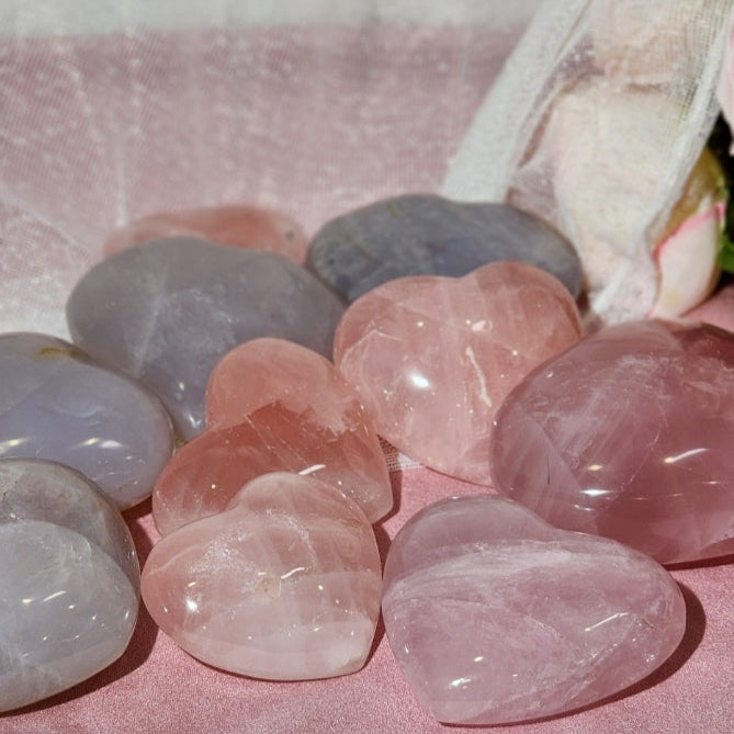Star Rose Quartz Heart