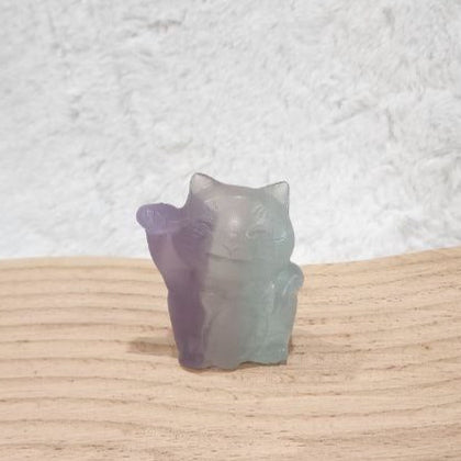 Yittrium Fluorite Fortune Cats (Maneki-neko) 招财猫