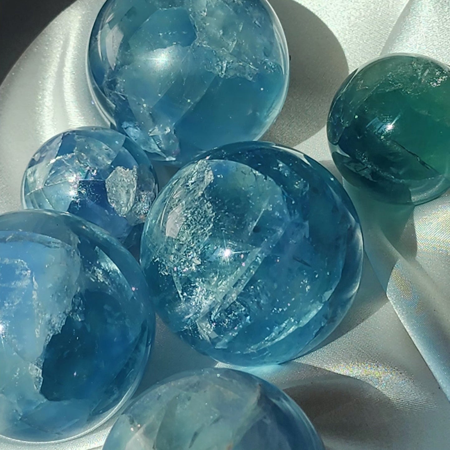 Blue Fluorite Spheres