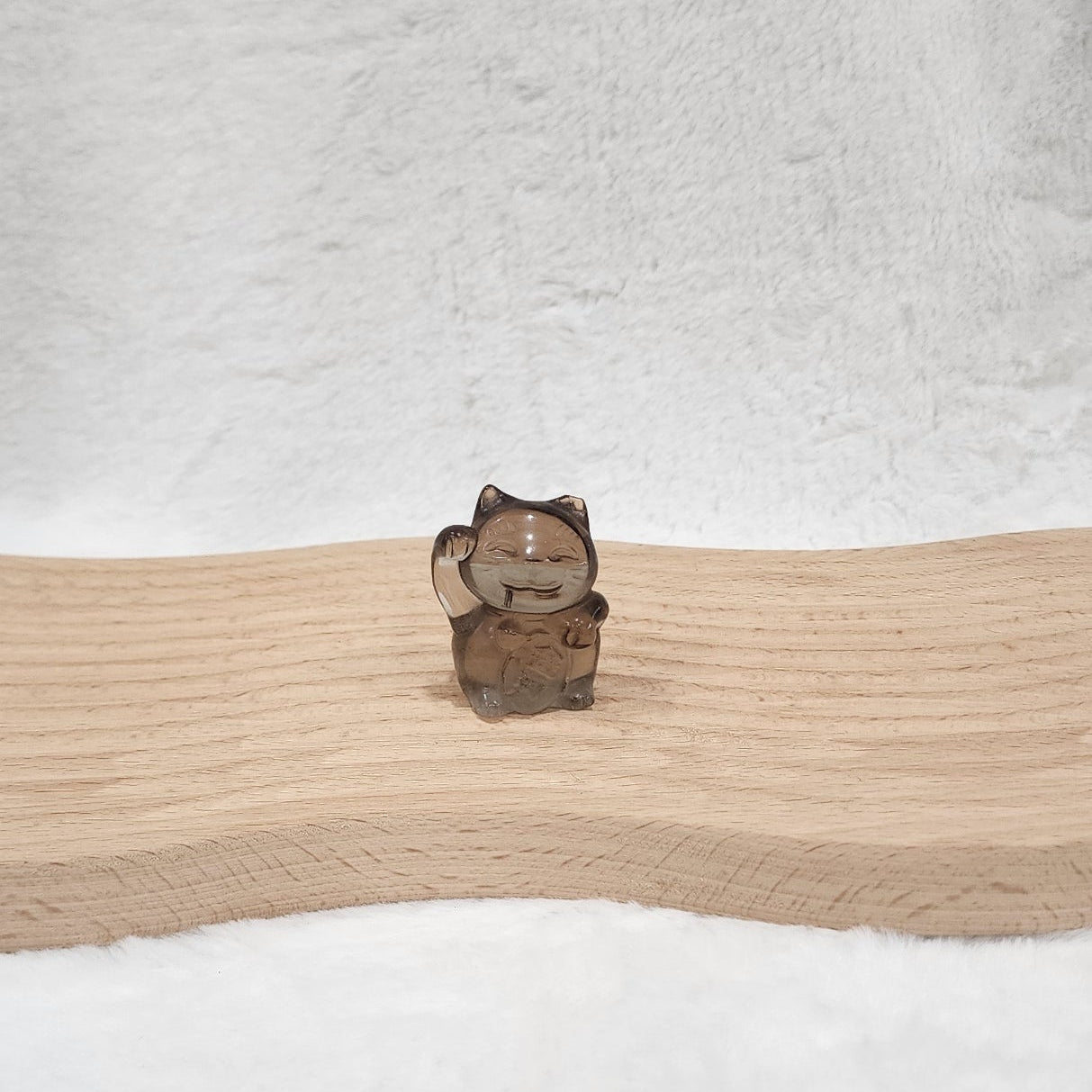 Smoky Quartz Fortune Cats (Maneki-neko) 招财猫
