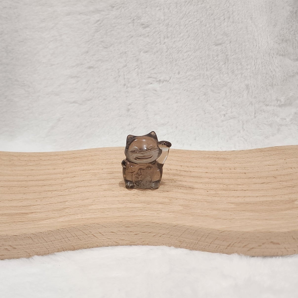 Smoky Quartz Fortune Cats (Maneki-neko) 招财猫