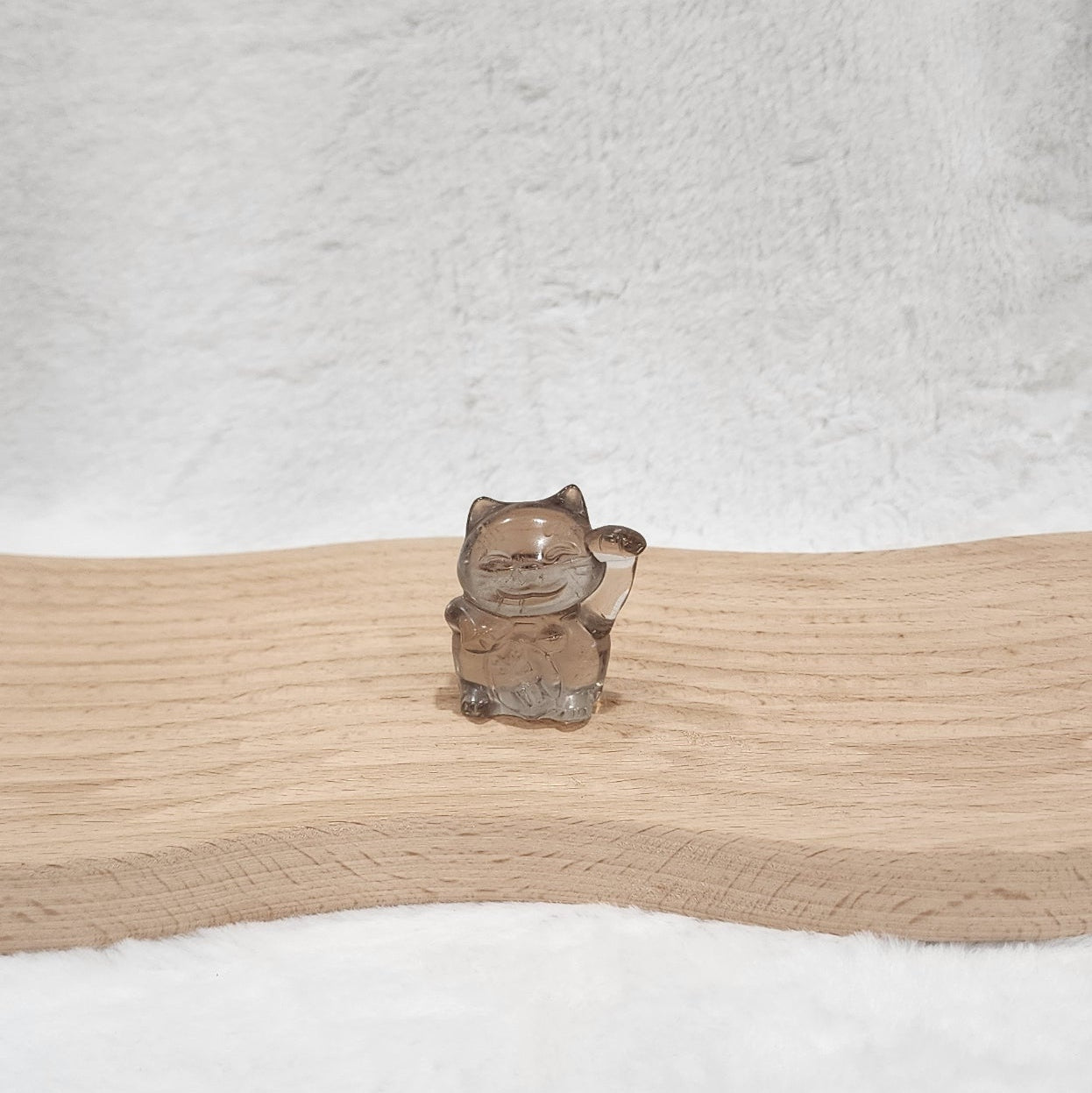 Smoky Quartz Fortune Cats (Maneki-neko) 招财猫