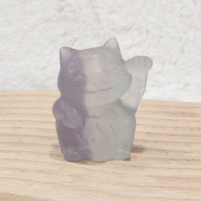 Yittrium Fluorite Fortune Cats (Maneki-neko) 招财猫