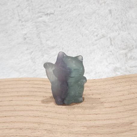 Yittrium Fluorite Fortune Cats (Maneki-neko) 招财猫