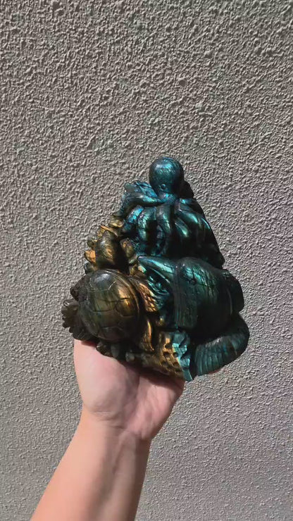 Labradorite Sea Creatures Carving